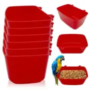 6-Pack Plastic Hanging Feeder Animal Food Dispenser Trough Poultry Birds Aviary