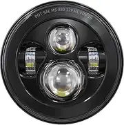 BICYACO DOT 7 Inch Motorcycle LED Headlight Headlamp Compatible with Harley Davidson Electra Glide Street Glide Fat Boy Road King Heritage Softail Switchback Black