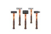 5Pc Hammer Set Rubber / Ball Pein / Sledge / Cross Pein Mallet TPR Grip Handle