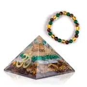 ~Healing Crystal Money Bracelet & Orgone Pyramid Malachite,Selenite & Tiger eye~