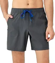 [Separatec] Mens Athletic Gym Shorts - Breathable Men's Quick Dry Short with Zipper Pockets for Running, Workout
