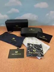 PIER MARTINO SUNGLASSES BIG BLACK CLAMSHELL HARD CASE + POUCH + CLOTH + BOOKLET