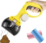 Dog Poop Bin Poop Scoop ABS Environmentally Plastic Portable Cleaner Durable Portable Pet Dog Cat Waste Pooper Scooper Includes 2 Rolls Pooper Scooper Bags(random color)