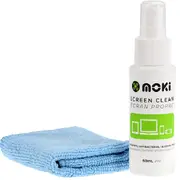 Moki Screen Cleaner Spray Bottle + Microfibre Cloth - TV/Phone/Monitor