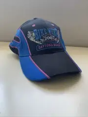*NWT* 2007 Daytona Beach Bike Week baseball hat black/blue adjustable one size