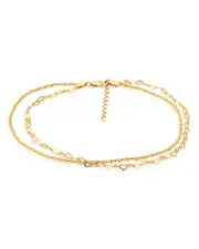 Aqua Heart Link & Rope Chain Anklet- Exclusive