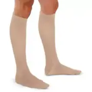 THERAFIRM Men's Trouser Socks Ribbed 15-20mmHg (Khaki) Large