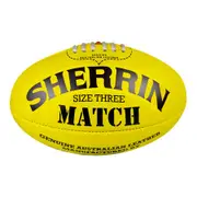 Sherrin Match Australian Rules Ball Yellow 3