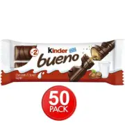50 x43g Kinder Bueno Milk Chocolate Wafer Hazelnut Treat Easter Work Kids School