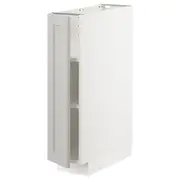 METOD base cabinet with shelves, white/Lerhyttan light grey, 20x60x80 cm