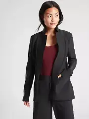 Athleta Size 6 Black Interstellar Blazer EuroLuxe Stretch Fabric NWT $198
