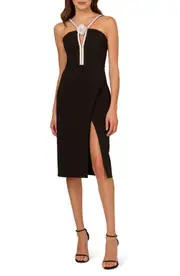 LIV FOSTER Crystal Trim Sheath Cocktail Dress in Black at Nordstrom, Size 12