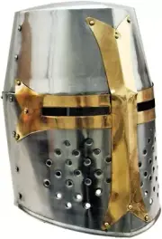 Brass Crusader Helmet | Medieval Metal Knight Helmets | PREMIUM QUALITY