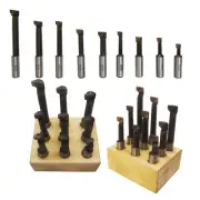 9 PC BORING BAR 3/8" Shank 50RC Bore C6 Carbide Tip