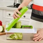 12X Vegetable Chopper Kitchen Vegetable Cutter Slicer Fruit Dicer green~