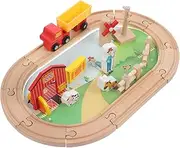 Boys and Girls Supply Train Set Toy 23 Piece Wooden Train Tracks Educational Toy