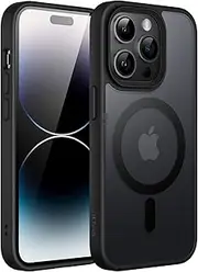 [JETech] Magnetic Case for iPhone 14 Pro 6.1-Inch Compatible with MagSafe, Translucent Matte Back Slim Shockproof Phone Cover (Black)