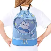 Jlobnyiun Swimming Bag | Lightweight Waterproof Bag | Drawstring Net Sport Pool Accessories Travel School Camping Gym Leisure Cartoon