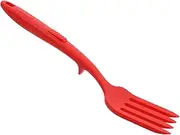 Luxshiny Silicone Cooking Fork Heat Resistant Nonstick Blending Utensil for Pasta Salad and Fruit Desserts Comfortable Grip Silicone Material Kitchen Essential for Mixing and Serving