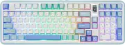 MechLands Vibe99 Wireless Gaming Keyboard with 1.06'' Screen, 96% Hot Swappable Creamy Mechanical Keyboard with Gasket Structure, BT5.0/2.4GHz/USB-C, 5-Layer Padding, RGB, NKRO for Win/Mac (Blue)