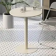 Round Cocktail Table High Top Bistro Pub Table Bar Table for Home Kitchen Wedding Party Events 22"/ 24.4"/ 28.3" Height Bar Table Side End Table, White(40x50cm)
