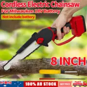 Cordless 8INCH Cutting Woodworking Handheld Chainsaw For Milwaukee 18V Battery