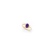 14k Yellow Gold 7x5mm Oval Tsavorite AA Diamond ring