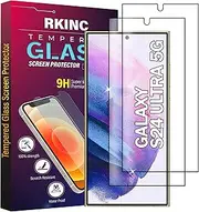 RKINC Screen Protector [2-Pack] for Samsung Galaxy S24 Ultra 5G, Tempered Glass Film Screen Protector, 0.33mm Fingerprint compatible [LifetimeWarranty][Anti-Scratch][Anti-Shatter][Bubble-Free]