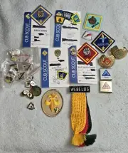 Vintage Boy Scout Cub Scout Pins And Badges Lapel Patches Lot New NOS