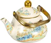 IMIKEYA Retro Enamel Teapot Vintage Classic Design Water Kettle for Quick Boiling Tea Brewing Enamel Material Stovetop Safe for Home Office Use