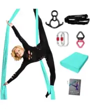 PRIOR FITNESS Aerial Silks Set, Professional Thicker Low Stretch Fabric L 20 Yar