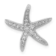 14k White Gold 1/4 Ct. Lab Grown Diamond VS/SI+ G+ Starfish Chain Slide Pendant