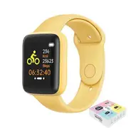 Smart Watch Kids Bluetooth Fitness Tracker Macaron Smartwatch for Men Women Blood Pressure Smart Bracelet for Android IOS yellow