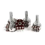 5 Pieces B5K 5K Ohm 6 Terminal Double Linear Rotary Taper Potentiometers AC 220V