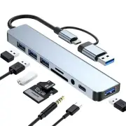 USB C Hub USB Splitter 8-in-1 USB Extender with 1 x USB 3.0, 3 x USB 2.0,1 xUSBC