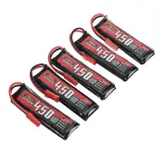 5 PCS ZOP Power 3.8V 450mAh HV 80C 1S LiPo Battery with JST Plug for RC Drone