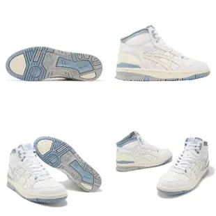 【asics 亞瑟士】休閒鞋 Ex89 MT 男鞋 白 米白 藍 高筒 皮革 緩震 復古 亞瑟士(1203A296104)