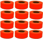 Hanson 17022 300 ft Orange Vinyl Flagging Tape Marking Ribbon - 12 Rolls