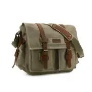 Kattee Leather Canvas Camera Bag for Men Vintage DSLR SLR Messenger Shoulder Bag