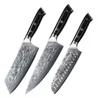 3x Japanese VG10 Damascus Steel Kitchen Cooking Cleaver Chef Knife Santoku Knife