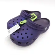 Crocs Classic (Womens 8) Platform Glitter Dark Iris Purple Slip On Shoes Sandals