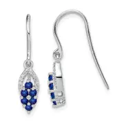 Sterling Silver Rhodium Diamond u0026 Sapphire Shepherd Hook Earrings