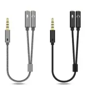 1x 3.5mm Headset Adapter Y-Splitter Jack Cable Separate Audio Headphone Mic