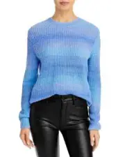 Vince Space Dyed Crewneck Sweater Women's S Blue Multi Crewneck Pullover Style