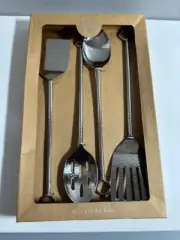 New Artistic Handcrafted 4 pc. Kitchen Serving utensils tools Silver hammered
