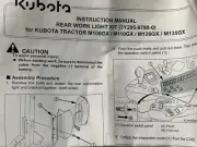 Kubota Rear Tractor work light Kit 3Y205-9780-0