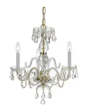 Crystorama 3-Light Traditional Crystal Mini Chandelier Swarovski Strass Crystal