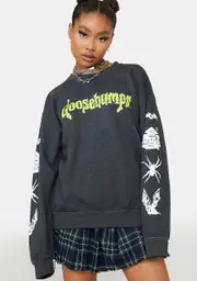 [Desert Dreamer] Goosebumps Spooky Sleeves Crewneck Sweater