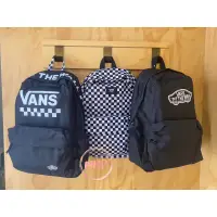 在飛比找蝦皮購物優惠-Vans 中性款 後背包 書包 帆布 黑白 格子 logo 