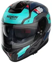 Nolan N80-8 Starscream N-Com Helmet, black-blue, Size XL for Men Black Blue